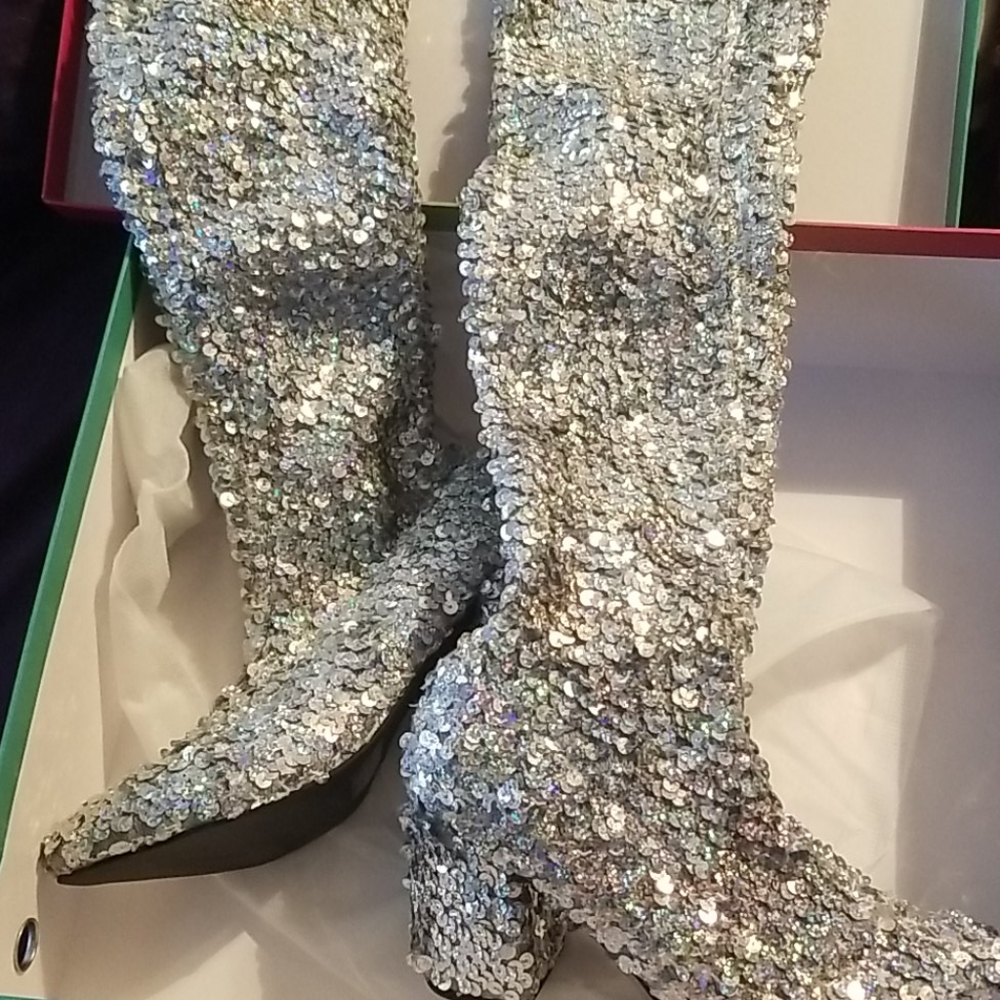 Thigh High Full Sequin Boots